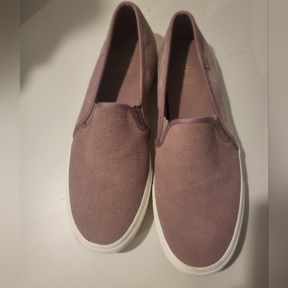 Keds Women's Slip-On Sneakers in Mauve and White